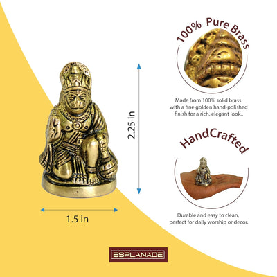 ESPLANADE Brass Hanuman Anjaneya Pavan Putra Bajrangbali Idol Murti Moorti Statue (2.5 Inch)