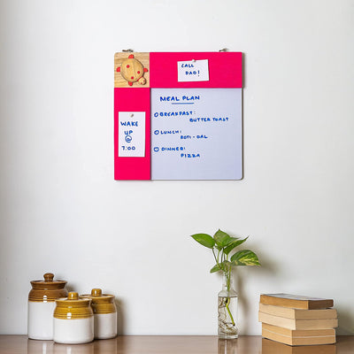 IVEI Pink pin Board and whiteboard Combination - Dry Erase Board - Bulletin Board - Innovative Organizer - for Kids and Adults - Handcrafted Turtle