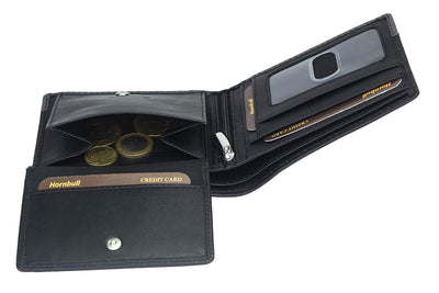 HORNBULL Buttler Black Mens Leather Wallet – Leather Wallet for Mens and RFID Blocking Genuine Leather Mens Wallet
