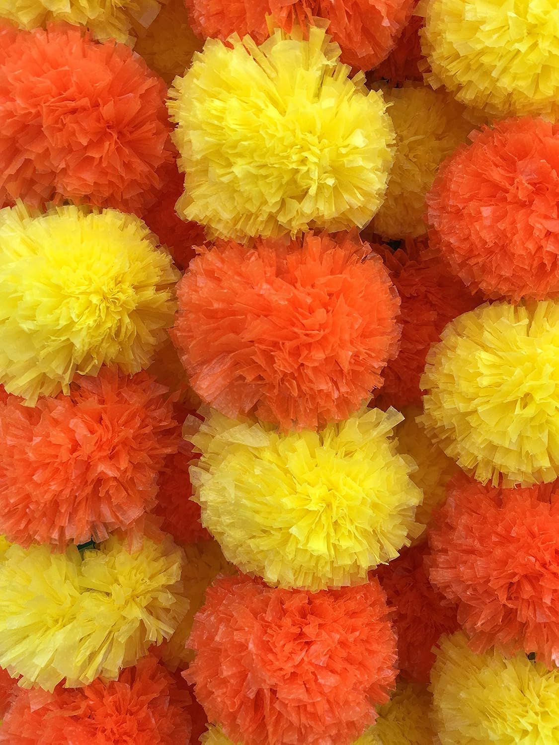 eSplanade Artificial Marigold Flower Garlands for Home Decor - Pack of 5 Strings - Multi-colour- 4 to 4.5 Feet Length