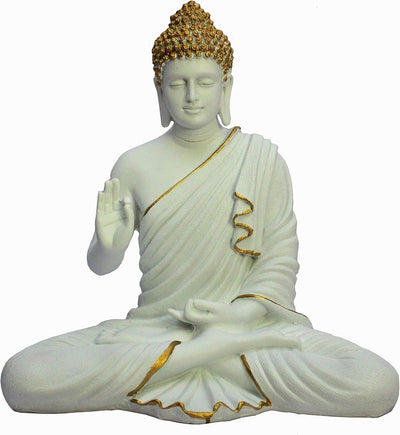 eSplanade Resin Meditating Buddha Showpiece | Home Decor | Idol Statue Figurine Murti | Tibetan Buddhist Statue - 14" Inches Height - Big Size