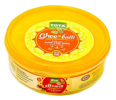 Tota Wax Free Pure Cow Ghee Diya Cotton Wicks for Puja | Pack of 2 (100 Ghee Batti)