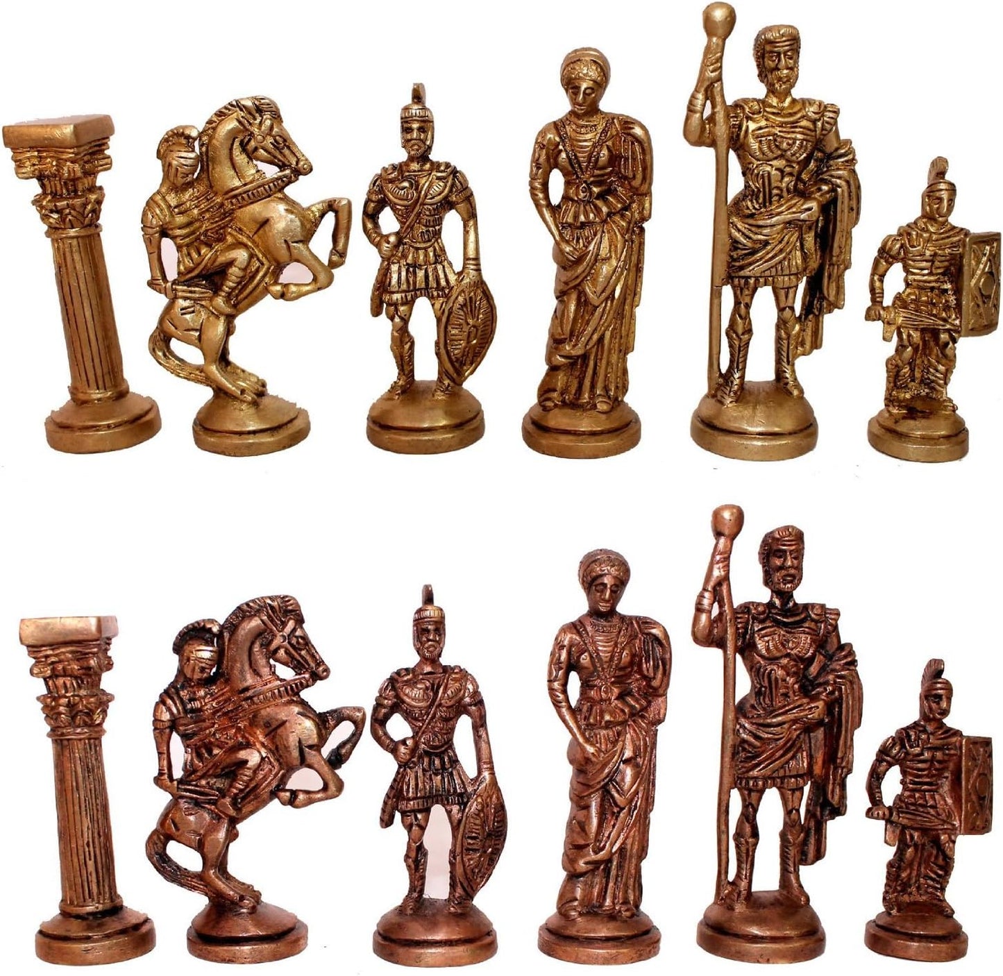 StonKraft Collectible White & Black Marble Chess Board Set + Brass Chess Pieces Pawns - Decorative Stone Chess - Home Decor - 15" Inches
