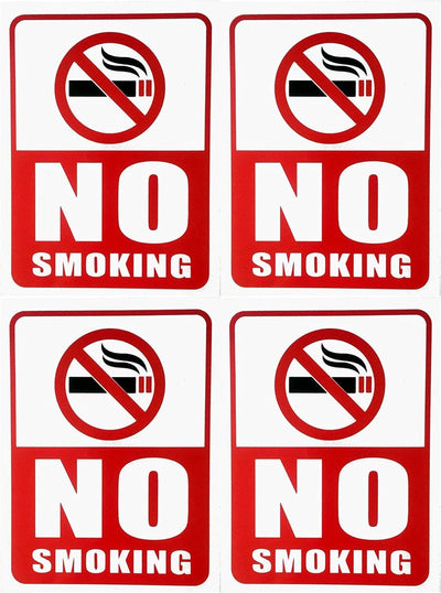 eSplanade NO SMOKING No eCigarettes | No vaping Sign Sticker Decal - Easy to Mount Weather Resistant Long Lasting Ink (Size 6" x 8")