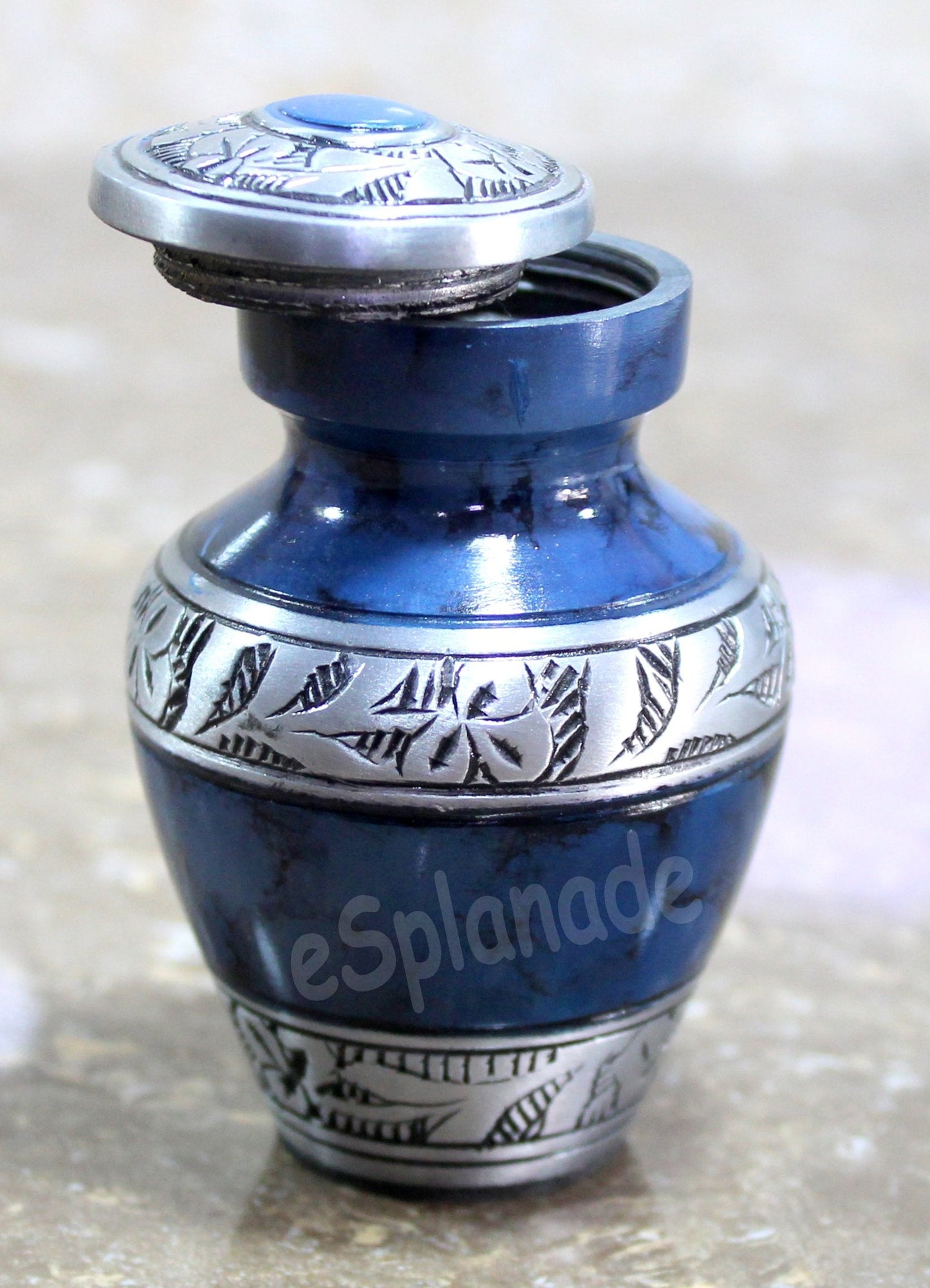 eSplanade Mini Cremation Urn Memorial Jar Pot Container | Small Metal Urn for Funeral Ashes Burial | Wolves with Moon Printed Metal Keepsake | Black - 4.5" Inches