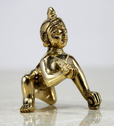 StonKraft - Lord Krishna Kishan Kanha with Kamdhenu Cow Murti Idol Statue Sculpture - Brass - 8" & 9" - Multicolor