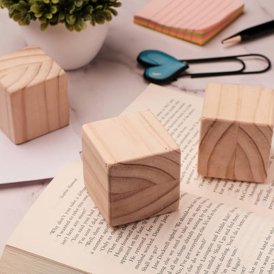 IVEI DIY MDF Mixed Shapes Paper Weights - Set of 4 | Paint Your own Stationery | Plain Wooden Blanks for Art - decoupage - Resin -Mandala