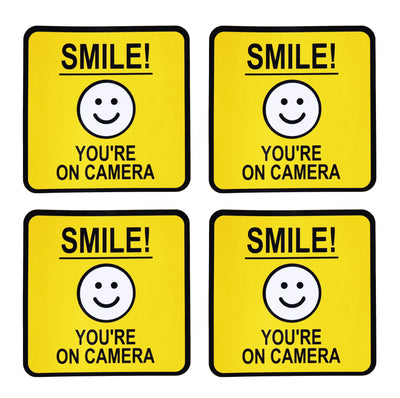 eSplanade Smile You're On Camera Surveillance Sign Sticker Decal - Easy to Mount Weather Resistant Long Lasting Ink (Size 5" x 5")
