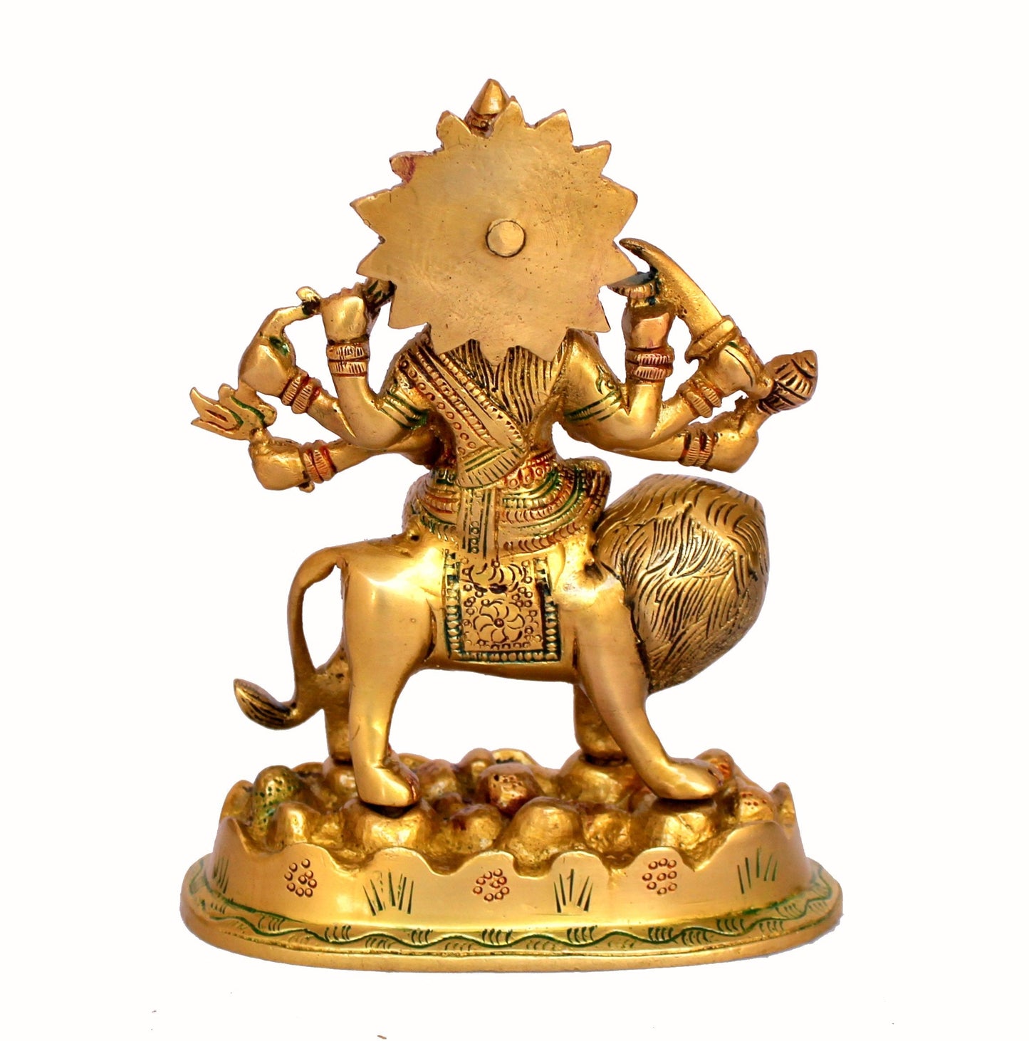 eSplanade Brass Maa Durga/MATA Rani Idol, Statue, Moorti, murti for Home Mandir and Home Decor (4.6 Inches & 6.5 Inches)