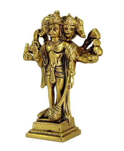 ESPLANADE Brass Panchmukhi Hanuman Anjaneya Pavan Putra Bajrangbali Idol Murti Moorti Statue (6.5 Inch)