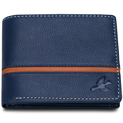 HORNBULL Buttler Navy Wallet for Men | Stylist Mens Wallet with RFID Blocking | Genuine Leather Gift for Mens