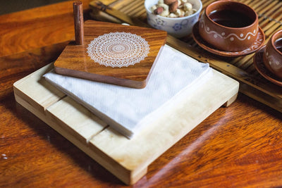 Esplanade Wooden Napkin Holder – Mandala Print Tissue Holder - Smart Napkin Holder - Antique Handcrafted Decorative Wooden Holder - Tissue Paper Holder for Table Office and Home