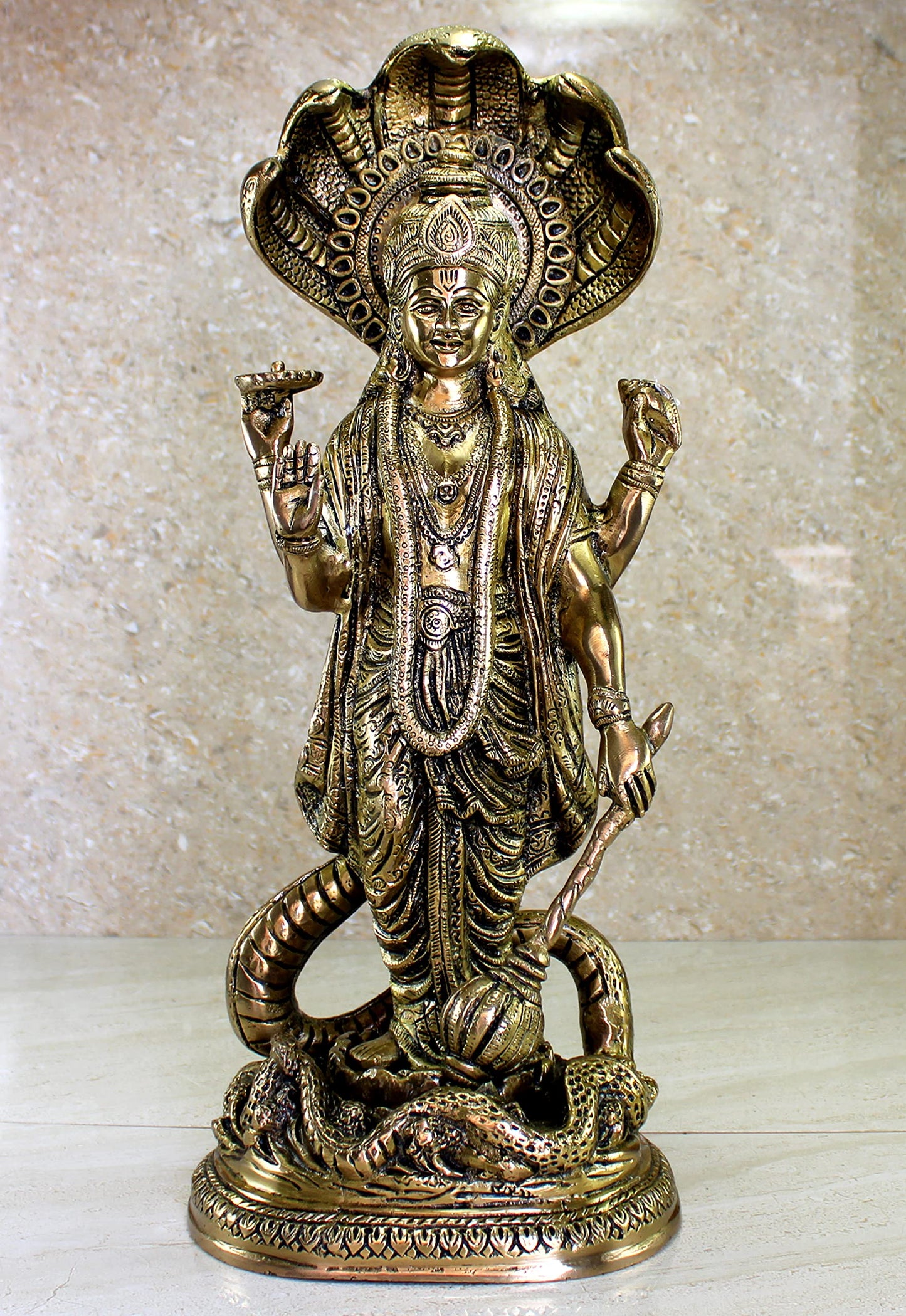 eSplanade Resin Lord Vishnu Narayana Moorti Murti Idol Statue | Pooja Idols - Home Decor | Multicolor