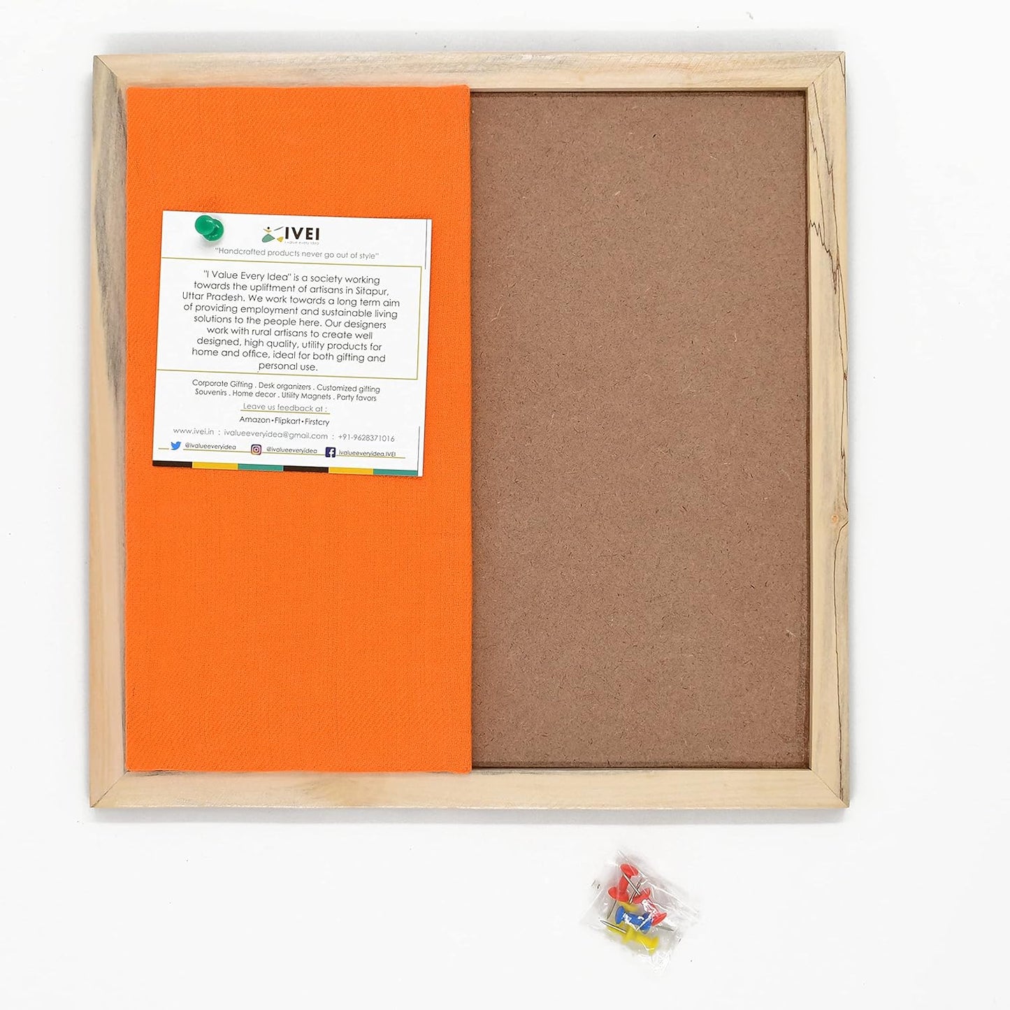 IVEI DIY Pin Board - Green -Wooden Craft - Hobby Board for Painting Wood Sheet Craft, Decoupage, Resin Art Work & Decoration