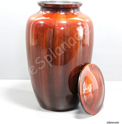 eSplanade Metal Cremation Urn Memorial Jar Pot Container | Full Size Printed Urn for Funeral Ashes Burial | Metal Urns | (Multicolor) - 10" Inches