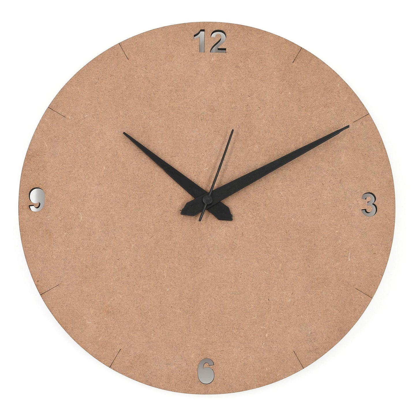 IVEI DIY Clock MDF Clock Numbers Cut - Wooden Craft - MDF Round Clock Cutout - Plain MDF Blank Wall Clock for Painting Wood Sheet Craft, Decoupage, Resin Artwork & Decoration (Round & Square)