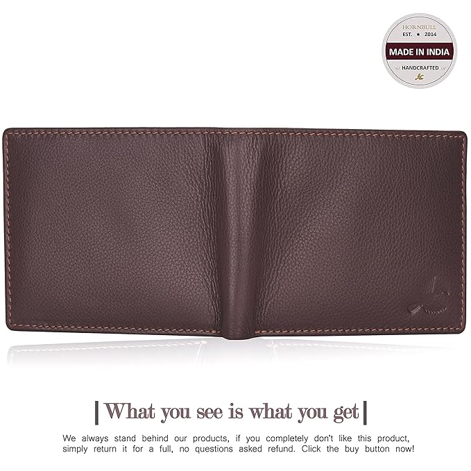 HORNBULL Maddison Men's Brown Genuine Leather Wallet | Branded Quality Wallet for Men with RFID Blocking | Mens Gift Set