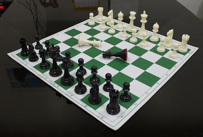 StonKraft 18.2'' x 18.2'' Tournament Roll Up Vinyl Chess with Pieces - Ideal for Professional Players