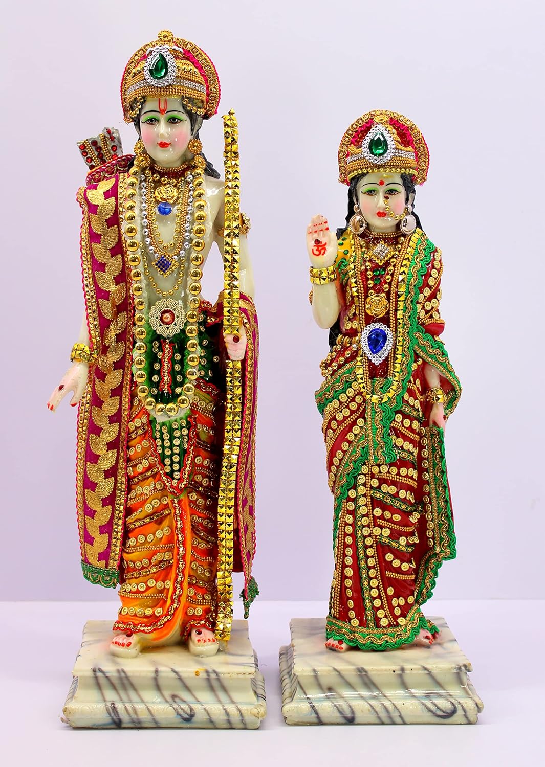 eSplanade Ram Darbar with Ram, Laxman, Sita and Hanuman Murti Idol Statue Sculpture | Decorative Idols - Home Decor | Resin - Multicolour - 18" Inches (Big Size)