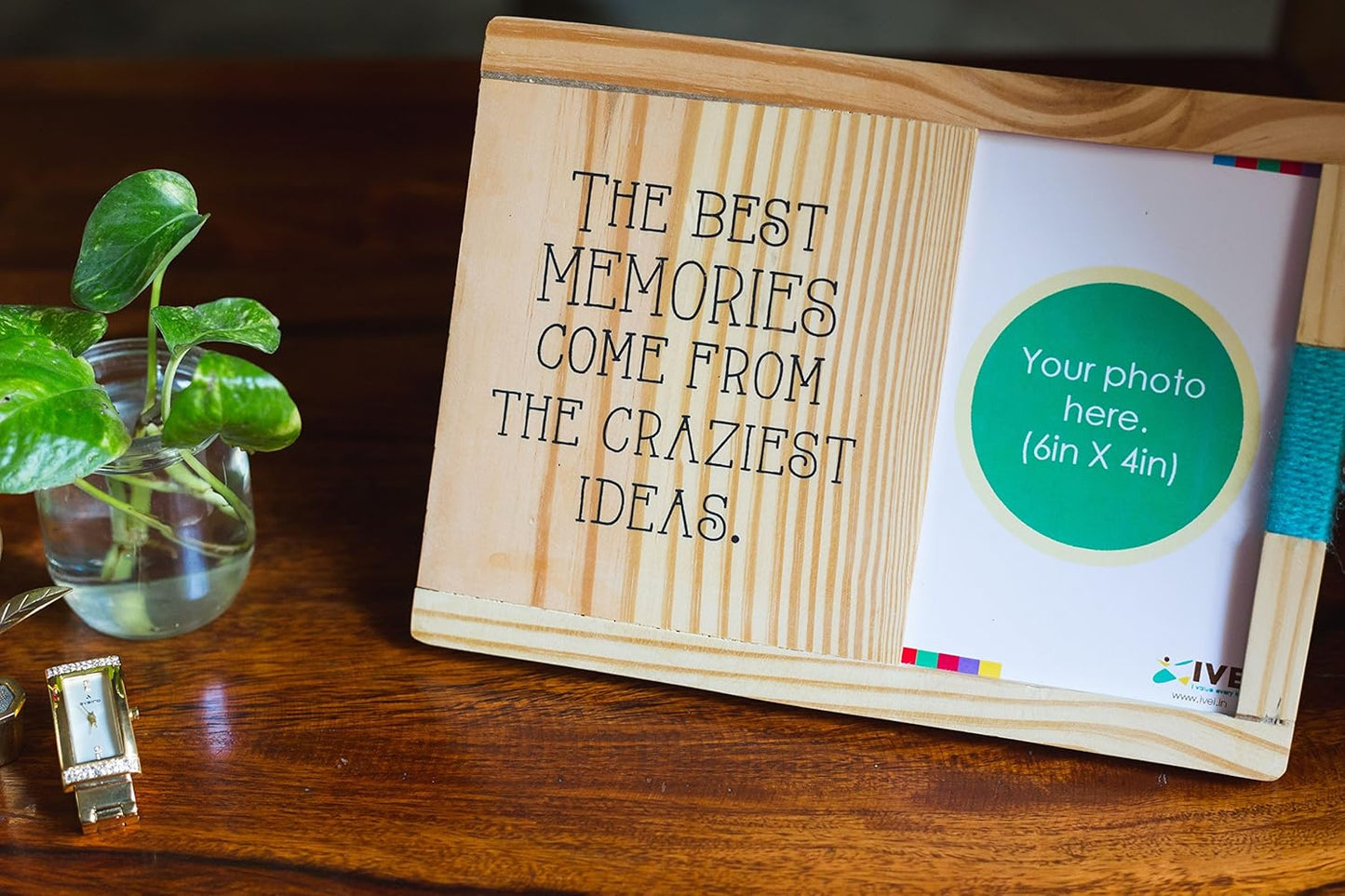 IVEI wooden photoframe for wall and desk - Memories - picture quote - gifts for photographer - souvenir gifts - farewell gifts