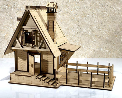 StonKraft Wooden 3D Puzzle Beach House - Home Decor, Construction Toy, Modeling Kit, School Project - Easy to Assemble