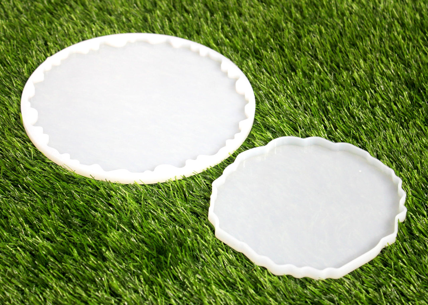 IVEI Agate Circle Resin Mold - Silicone | Set of 2-6in & 8in | Zigzag, Durable, Flexible Molds for DIY Crafting, Home Decor, Coasters, and Art Projects - Easy Release, Reusable, Non-Stick
