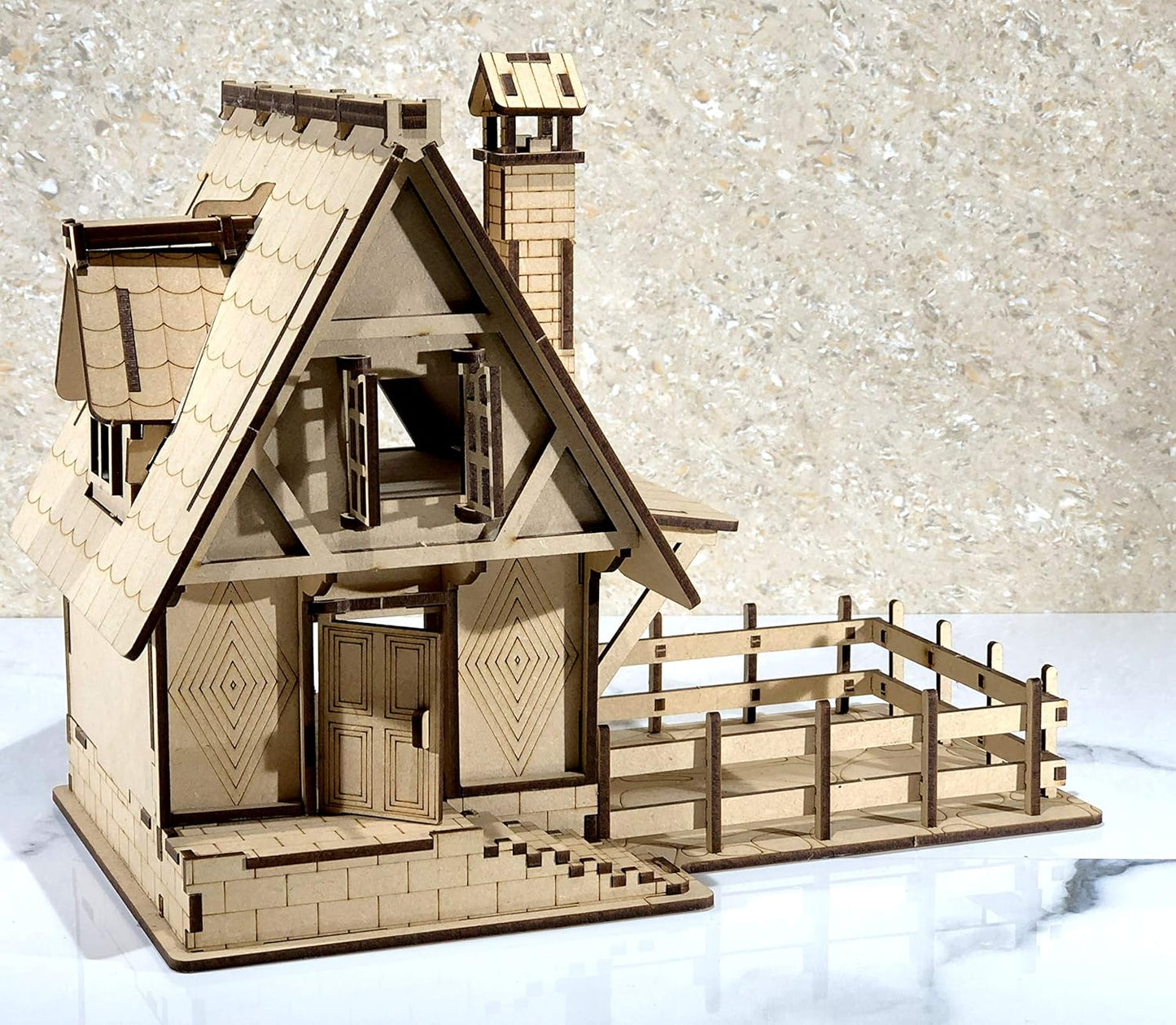 StonKraft Wooden 3D Puzzle Beach House - Home Decor, Construction Toy, Modeling Kit, School Project - Easy to Assemble