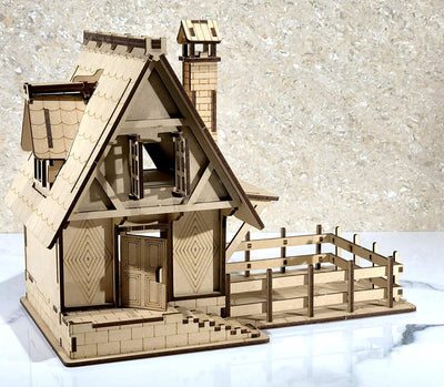StonKraft Wooden 3D Puzzle Beach House - Home Decor, Construction Toy, Modeling Kit, School Project - Easy to Assemble