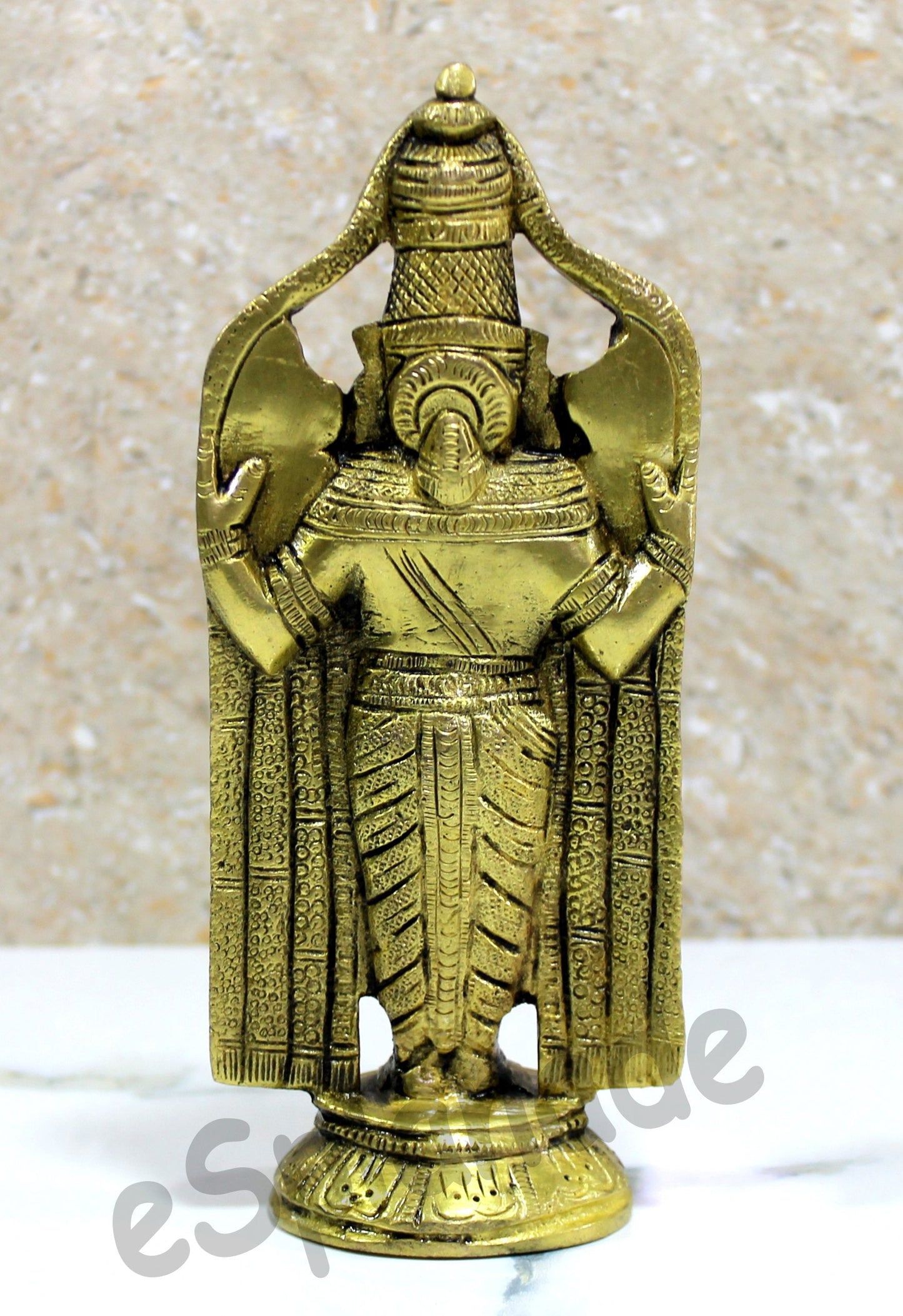 eSplanade - 6" & 6.75" Brass Balaji Venkatesh Tirupati Statue Murti Idol | Pooja Idols | Tirupathi Balaji | Home Decor | Brass Statue