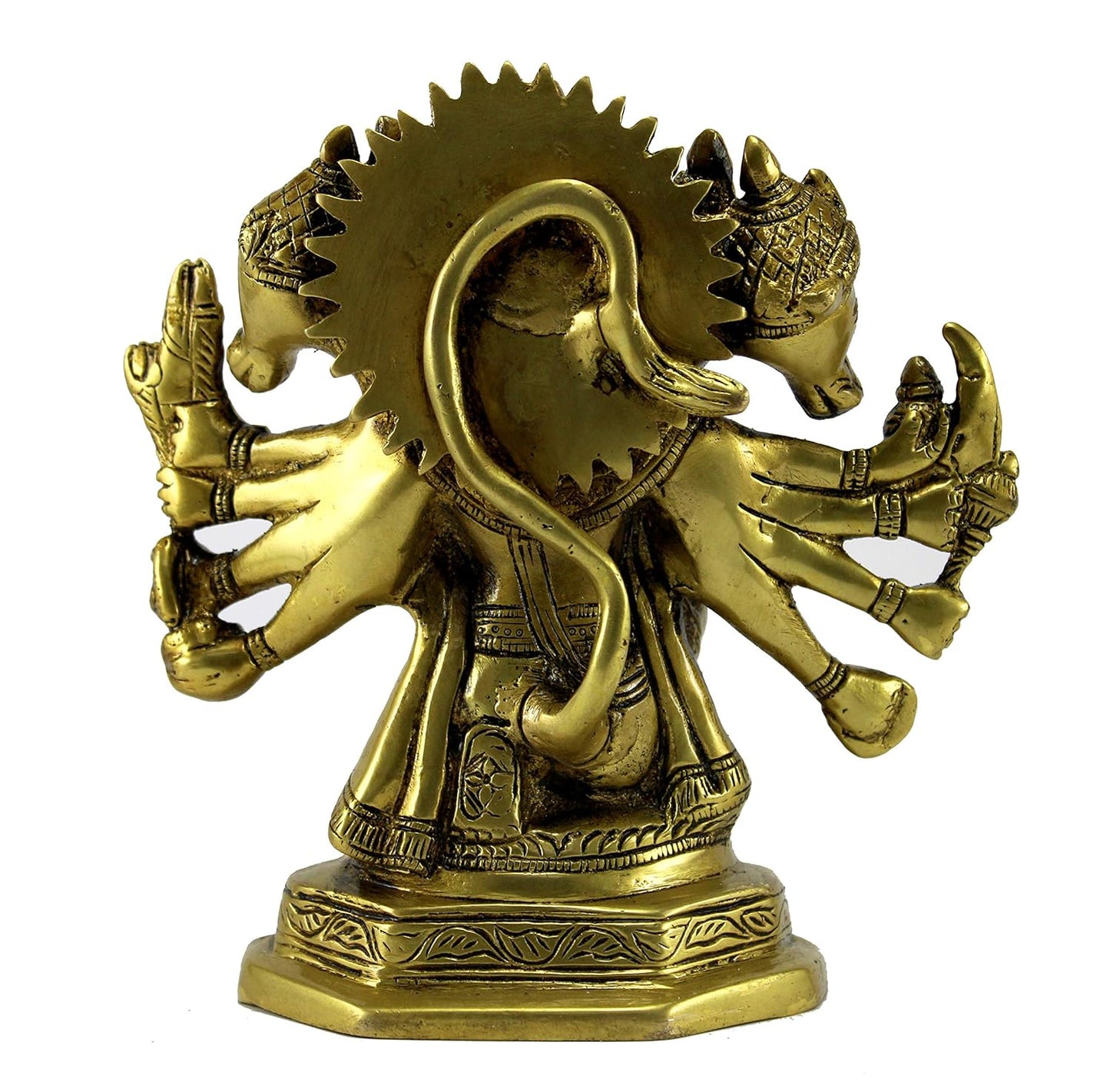 ESPLANADE Brass Panchmukhi Hanuman Anjaneya Pavan Putra Bajrangbali Idol Murti Moorti Statue (7 Inch)