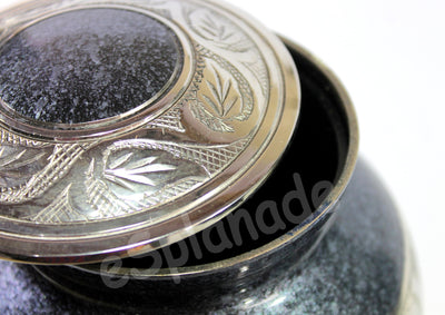 eSplanade Brass Cremation Urn Memorial Jar Pot Container | Full Size Urn for Funeral Ashes Burial | Engraved Metal Urn |