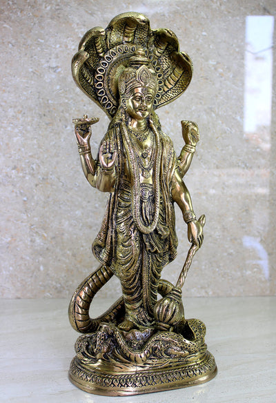 eSplanade Resin Lord Vishnu Narayana Moorti Murti Idol Statue | Pooja Idols - Home Decor | Multicolor