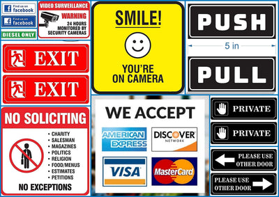eSplanade We Accept Visa, MasterCard, Amex and Discover Credit Cards Sign Sticker Decal - Easy to Mount Weather Resistant Long Lasting Ink