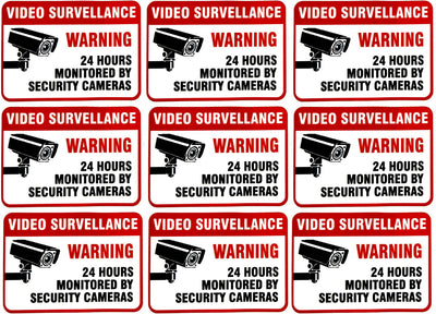 eSplanade Video Surveillance Monitoring by Security Camera Sign Decal Sticker - Easy to Mount Weather Resistant Long Lasting Ink Size (2.5" x 3.5")