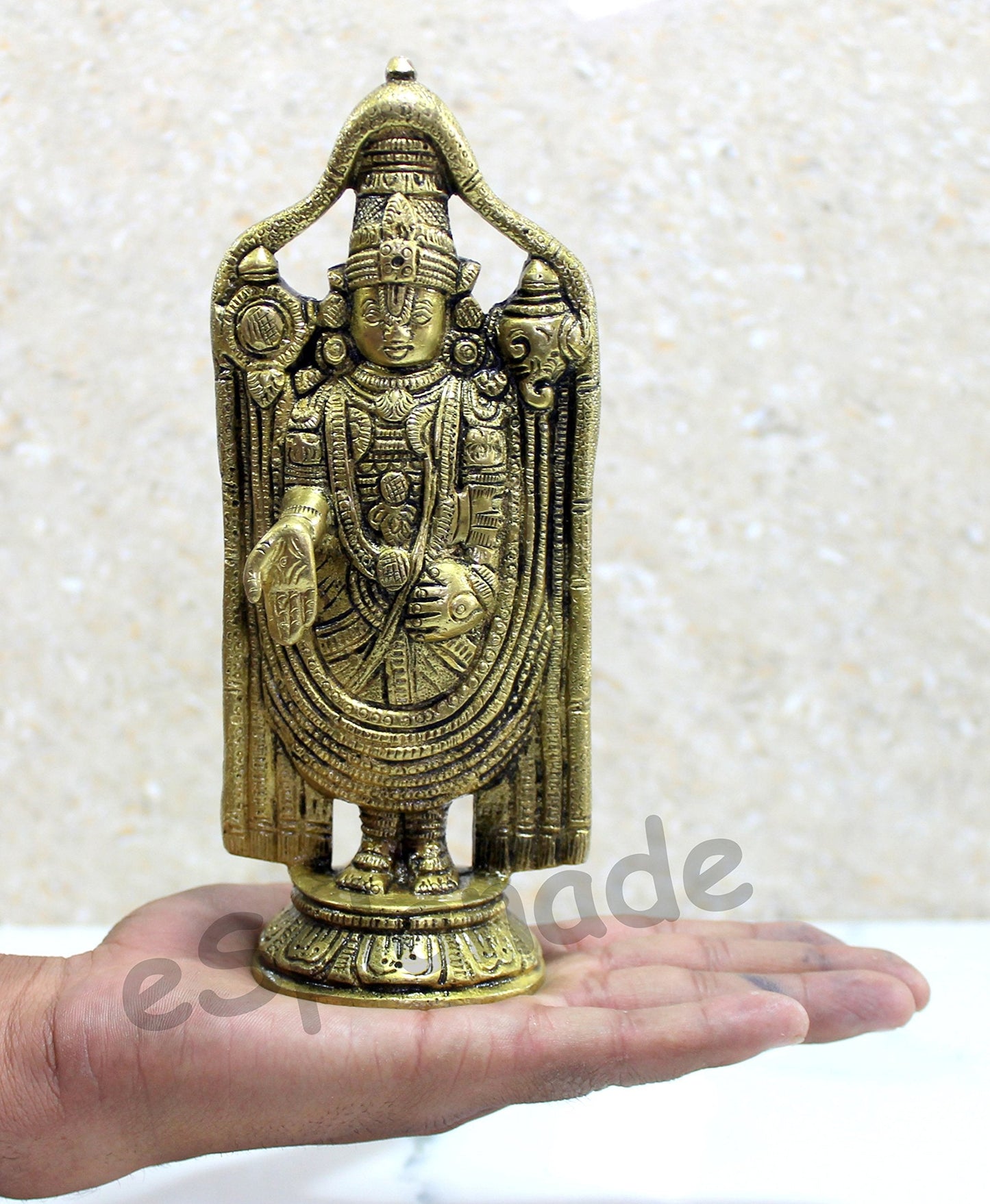 eSplanade - 6" & 6.75" Brass Balaji Venkatesh Tirupati Statue Murti Idol | Pooja Idols | Tirupathi Balaji | Home Decor | Brass Statue