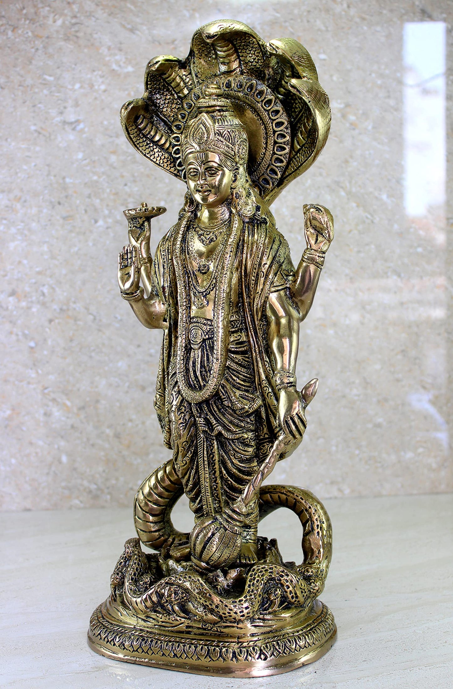 eSplanade Resin Lord Vishnu Narayana Moorti Murti Idol Statue | Pooja Idols - Home Decor | Multicolor