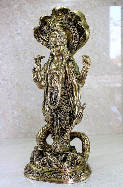 eSplanade Resin Lord Vishnu Narayana Moorti Murti Idol Statue | Pooja Idols - Home Decor | Multicolor