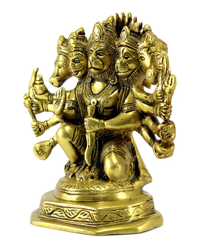 eSplanade Brass Panchmukhi Hanuman Anjaneya Pavan Putra Bajrangbali Idol Murti Moorti Statue