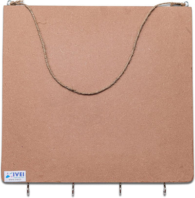 IVEI Wooden Pinboard with Keyhooks - Blue, Brown