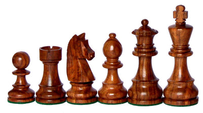 StonKraft Staunton Style Wooden Chess Pieces Chessmen Chess Coins (3.75" King), All Age, Brown