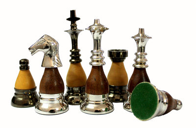 StonKraft 15" x 15" Collectible Black Marble Chess Board Game Set + Brass Wooden Pieces