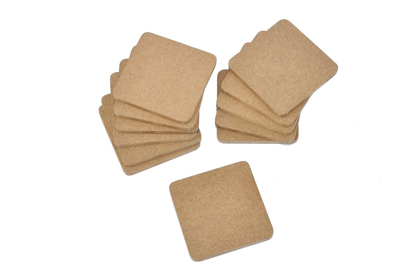 IVEI Do-it-yourself plain MDFcoasters set of 12- for activity - decoupage