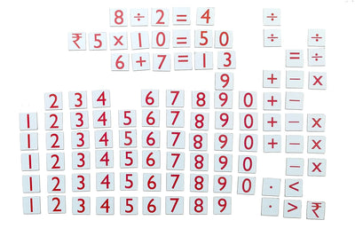 MFM Toys Numerals and Operations Signs ~ Magnetic Maths Manipulatives for Classroom/Home | 100 Magnetic Tiles | (Does not Include Magnetic Board)