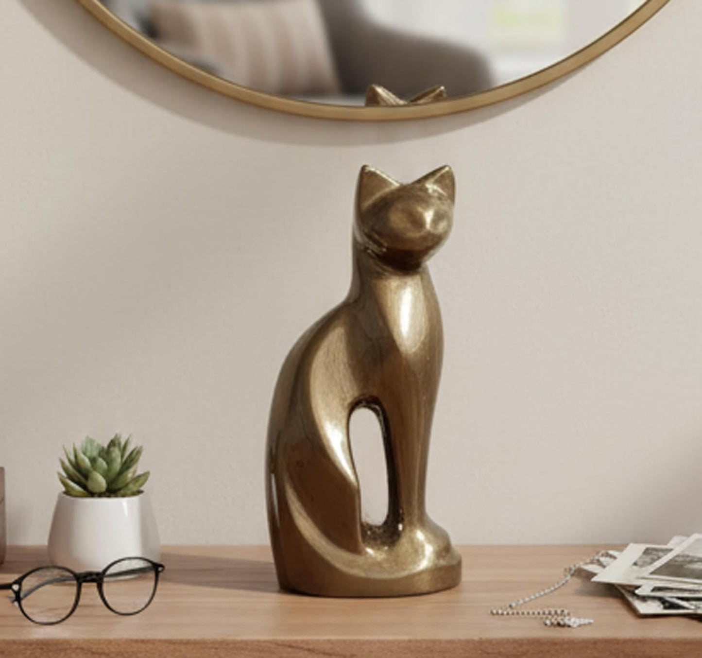 eSplanade- Cat Kitten Shape Cremation urn | Memorial Funeral Burial Full-Size urn for Ashes| Size - 9 inches.