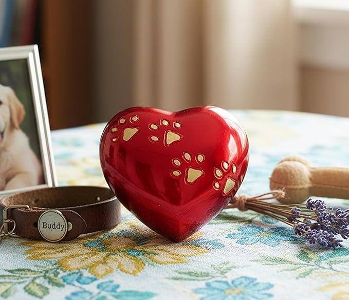 eSplanade cat Dog pet Cremation Mini Heart urn Keepsake Memorial | Small urn for Ashes Funeral Burial