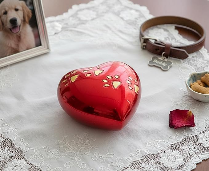 eSplanade cat Dog pet Cremation Mini Heart urn Keepsake Memorial | Small urn for Ashes Funeral Burial