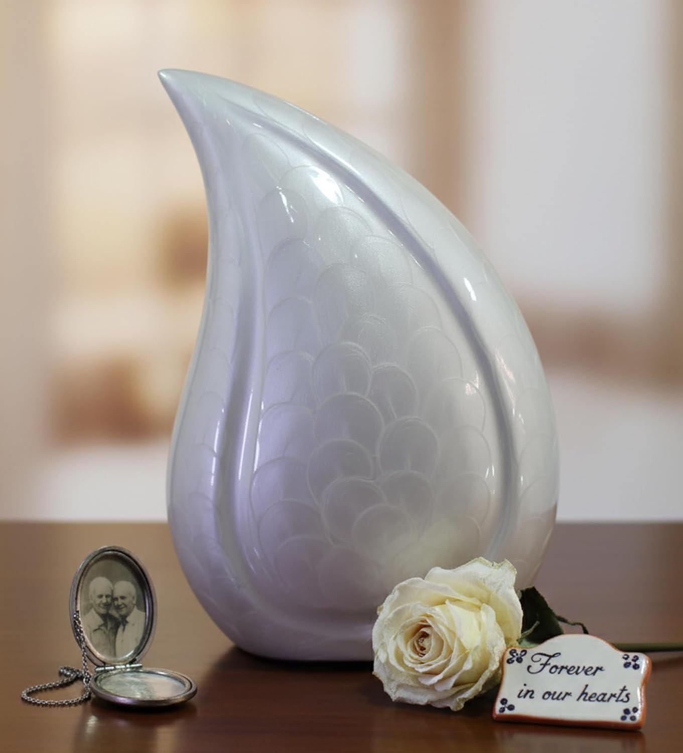 eSplanade Teardrop Cremation Urn Memorial Container Jar Pot | Cremation urn | Metal urn | Burial urn