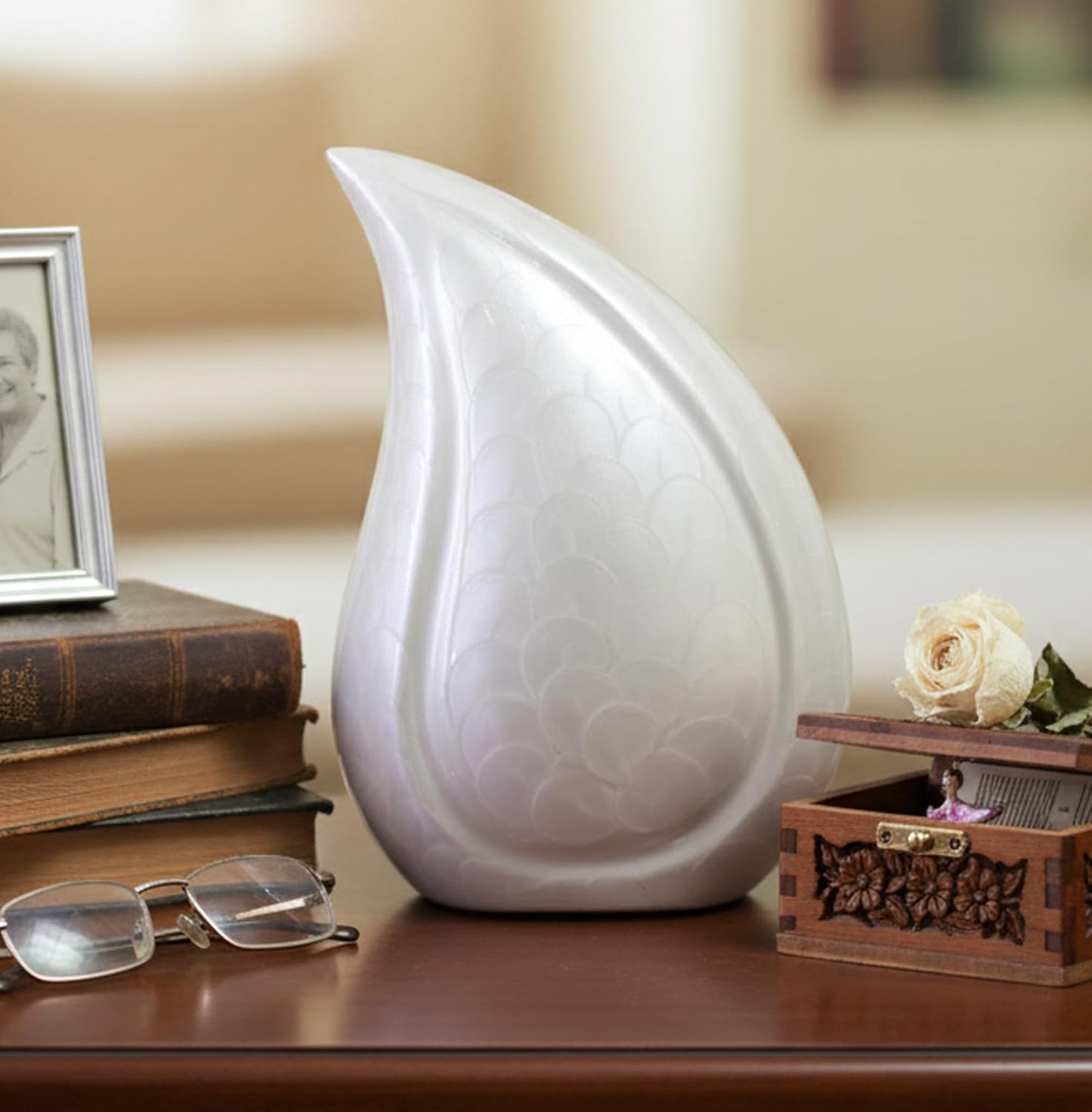 eSplanade Teardrop Cremation Urn Memorial Container Jar Pot | Cremation urn | Metal urn | Burial urn