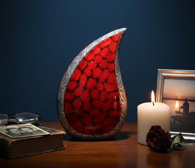 eSplanade Teardrop Cremation Urn Memorial Container Jar Pot | Cremation urn | Metal urn | Burial urn