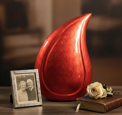 eSplanade Teardrop Cremation Urn Memorial Container Jar Pot | Cremation urn | Metal urn | Burial urn